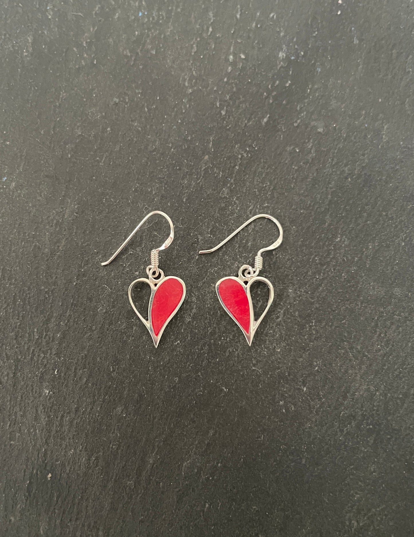 Coral Heart Earrings