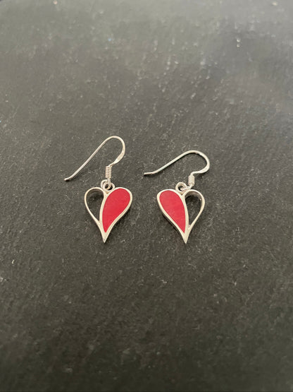 Coral Heart Earrings