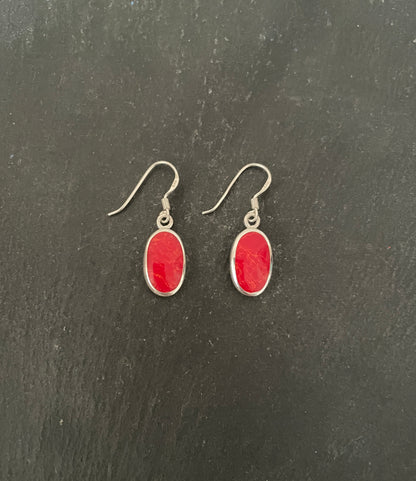 Coral Oval Earrings