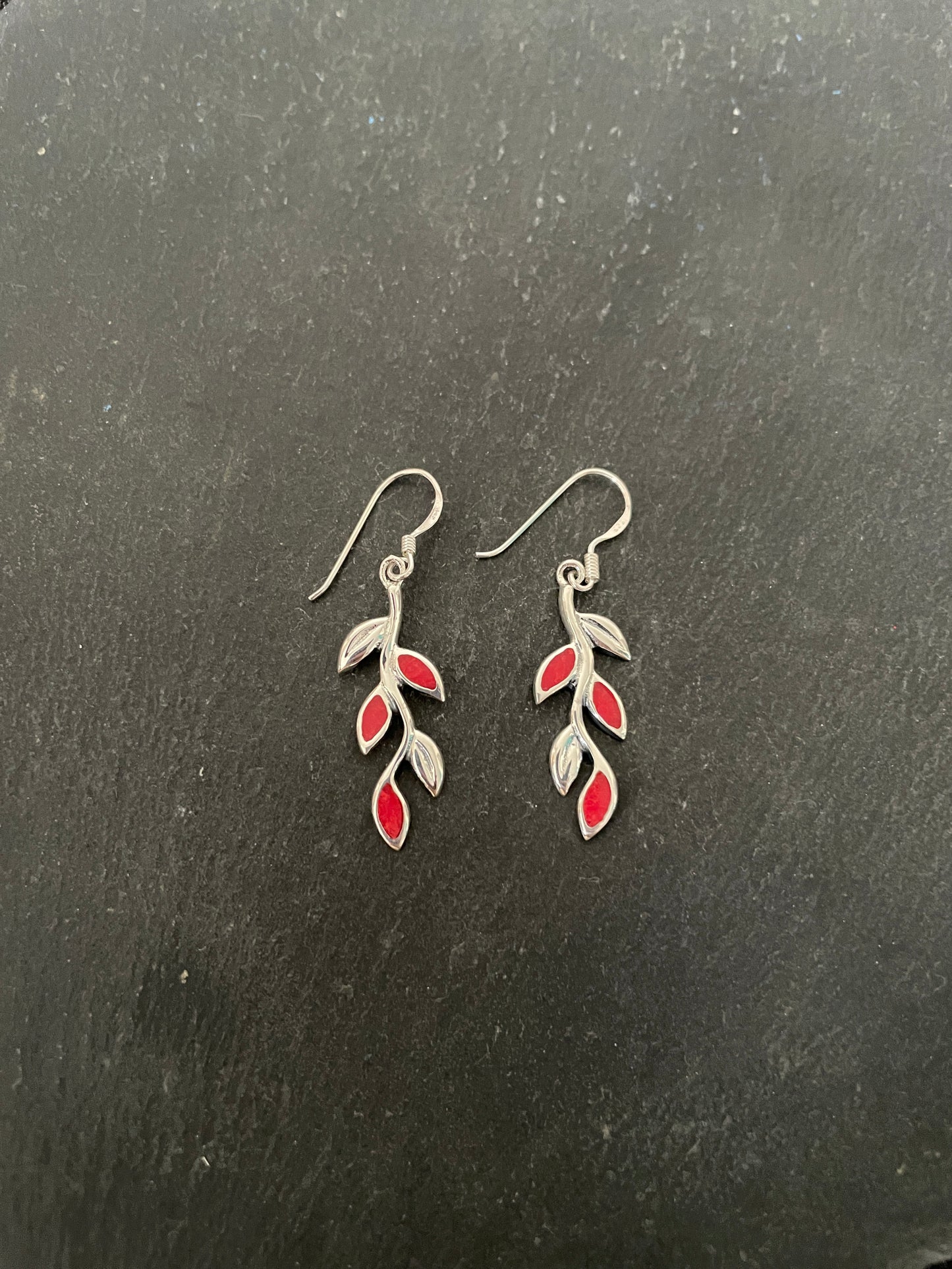 Coral Leaf Earrings