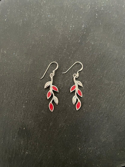 Coral Leaf Earrings