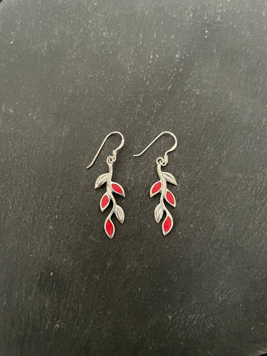 Coral Leaf Earrings