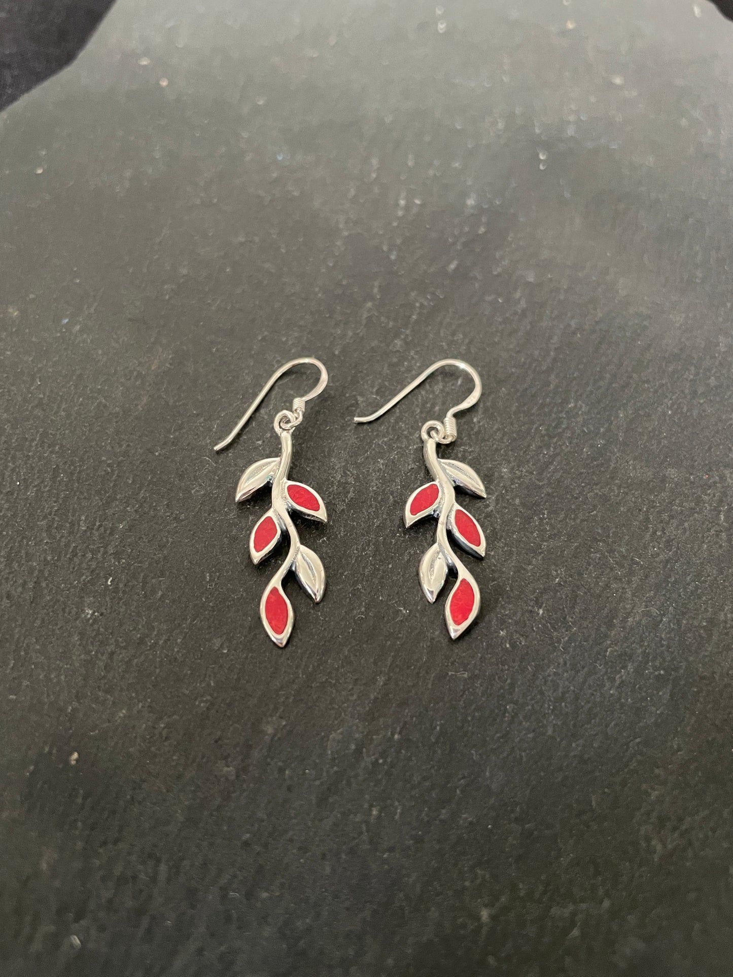 Coral Leaf Earrings