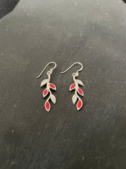 Coral Leaf Earrings