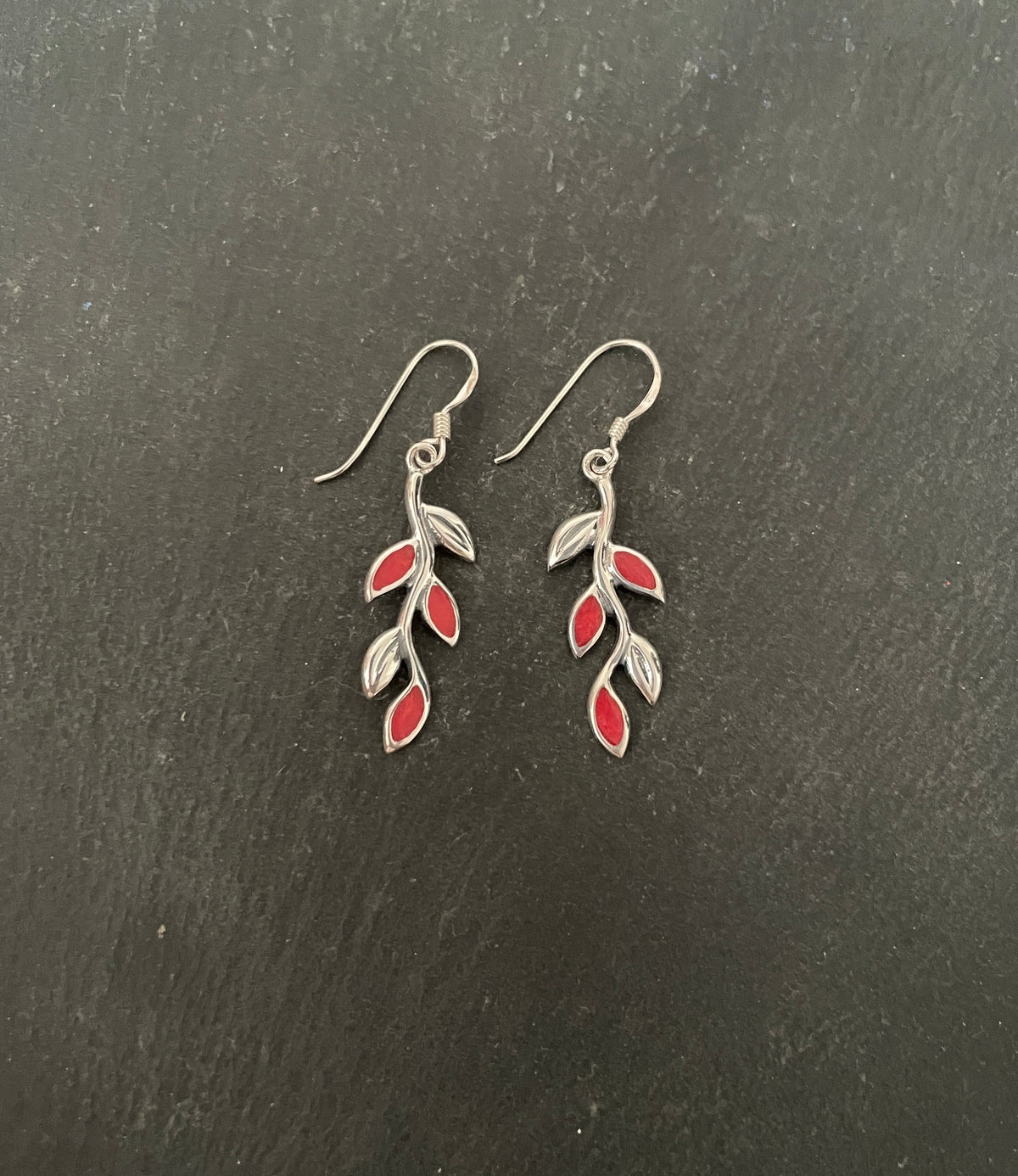 Coral Leaf Earrings