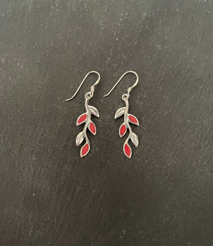 Coral Leaf Earrings