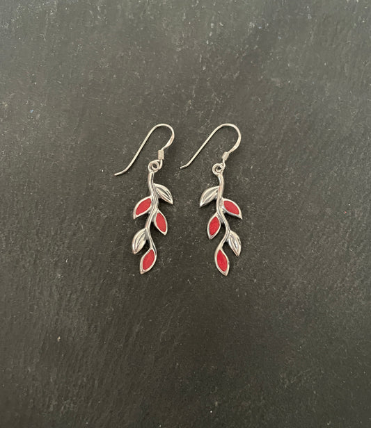 Coral Leaf Earrings