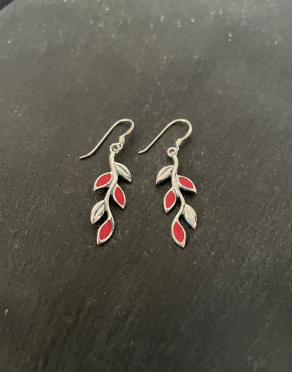 Coral Leaf Earrings