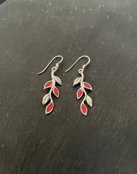 Coral Leaf Earrings