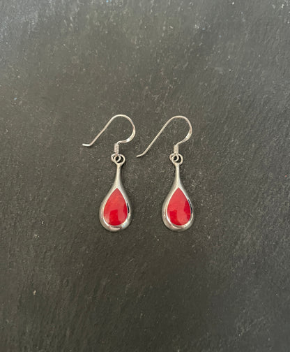 Coral Teardrop Earrings