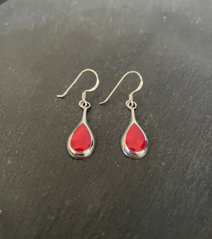 Coral Teardrop Earrings