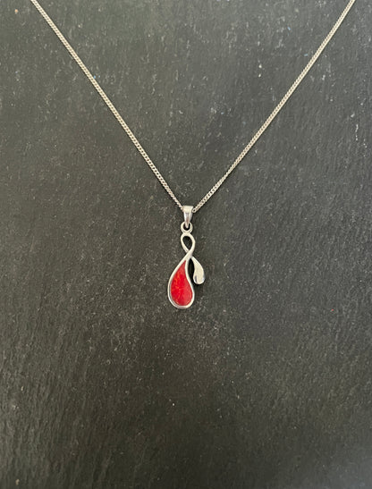 Coral Teardrop Pendant