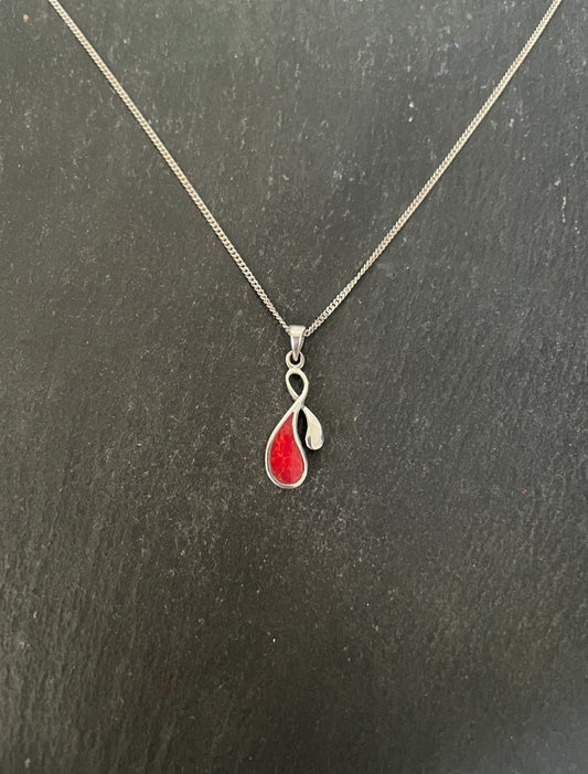 Coral Teardrop Pendant