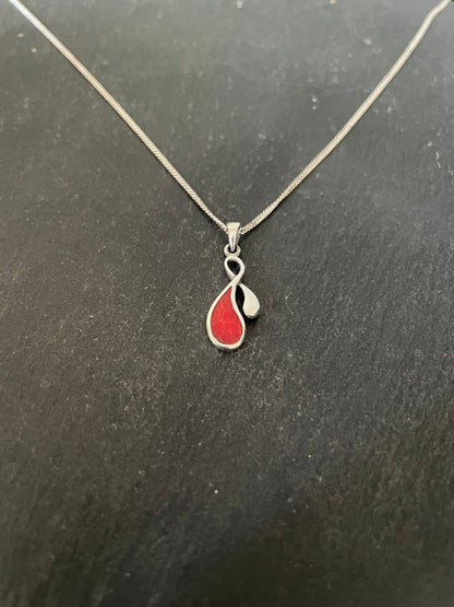 Coral Teardrop Pendant