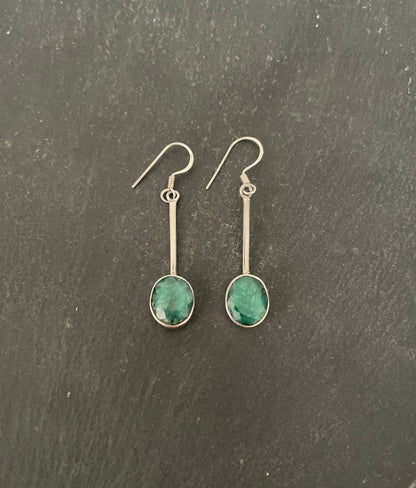 Emerald Oval Earrings