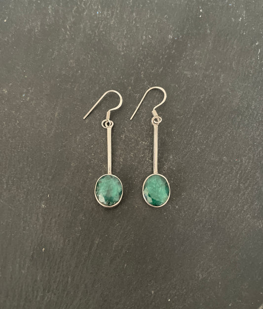 Emerald Oval Earrings