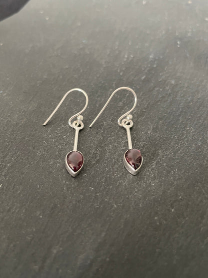 Garnet Drop Earrings