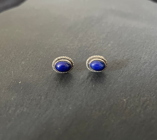 Lapis Lazuli Oval Studs