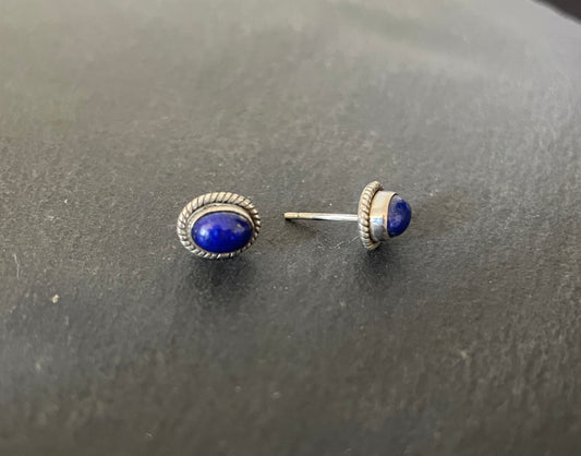 Lapis Lazuli Oval Studs