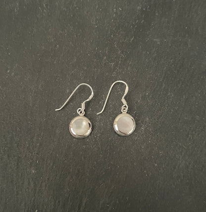 Mother Of Pearl and Silver Earrings
