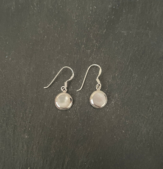 Mother Of Pearl and Silver Earrings