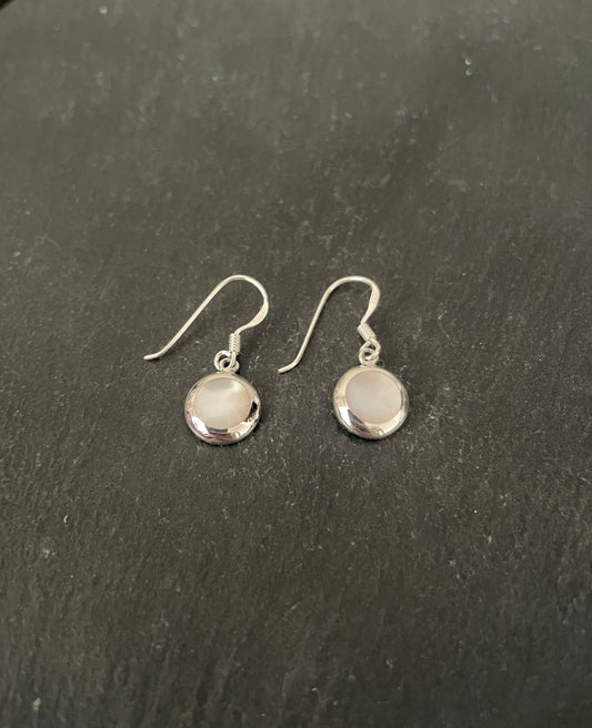 Mother Of Pearl and Silver Earrings