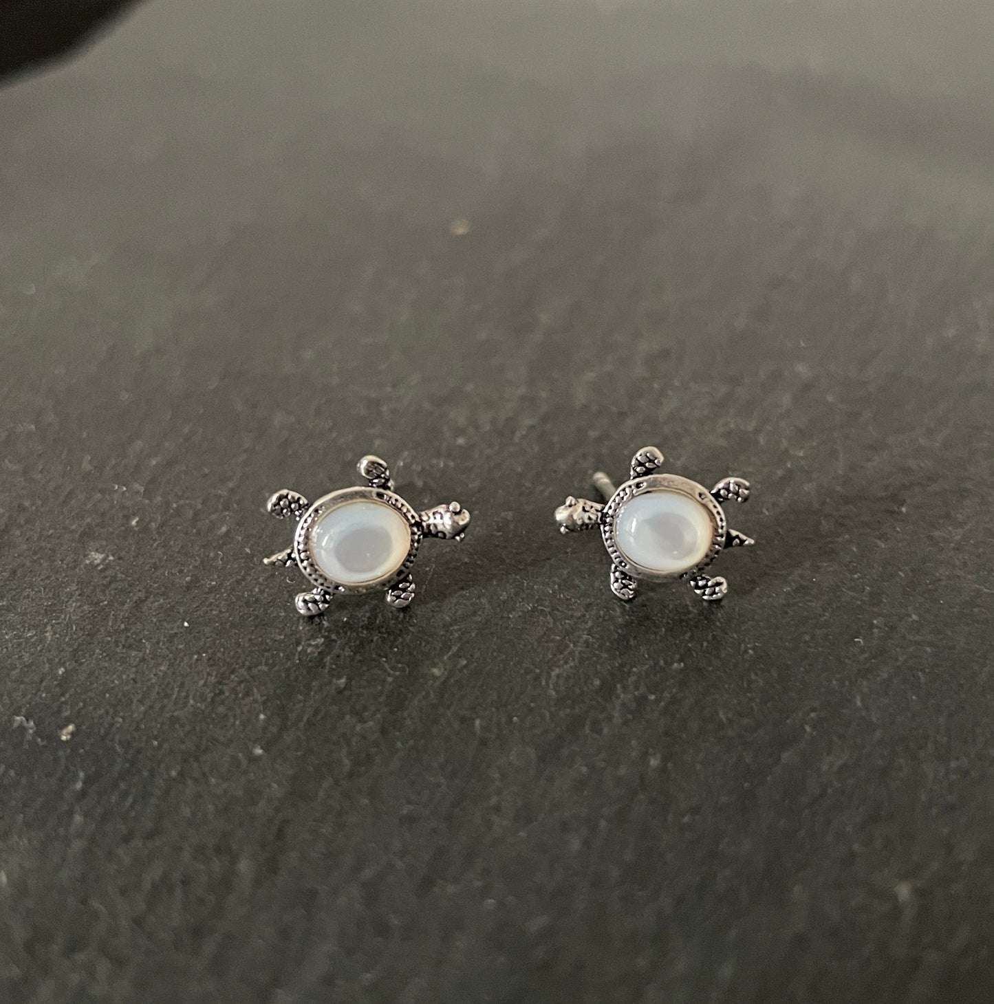 Mother of Pearl Turtle Stud Earrings