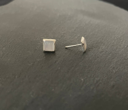 Mother of Pearl Square Stud Earrings