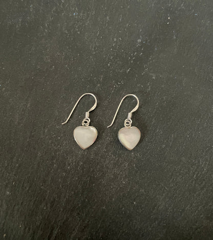 Mother Of Pearl Heart Earrings