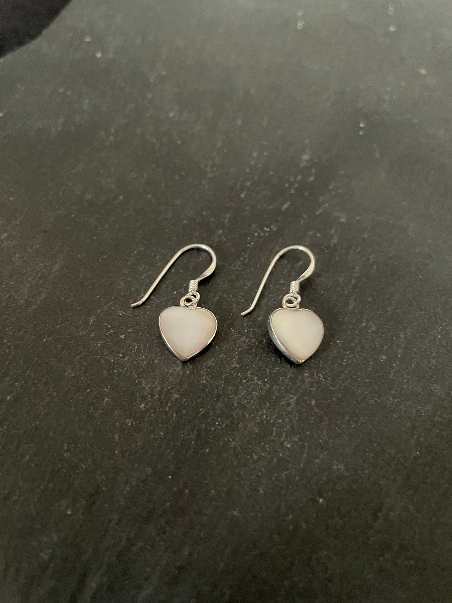 Mother Of Pearl Heart Earrings