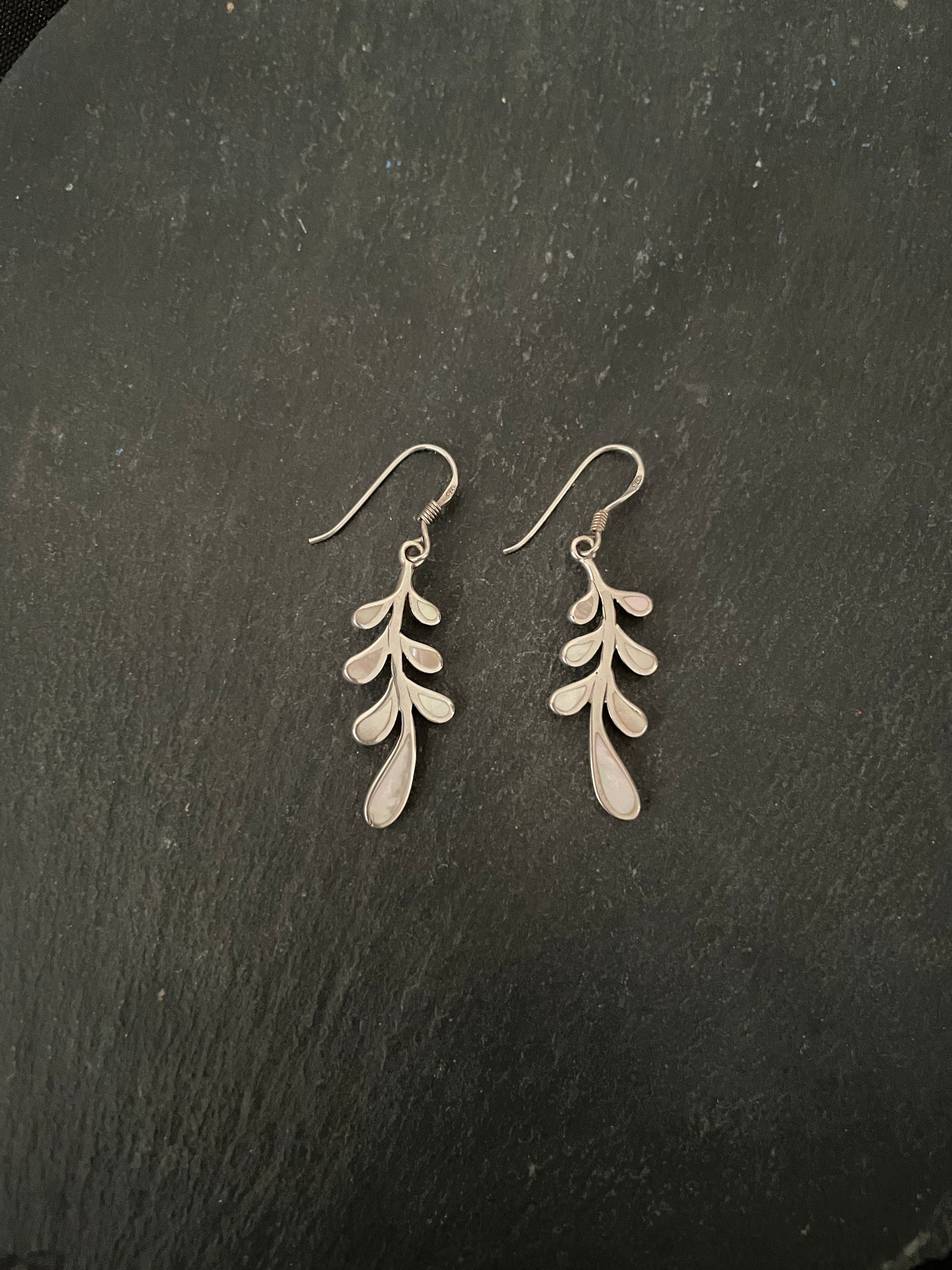 Mother Of Pearl and Silver Earrings