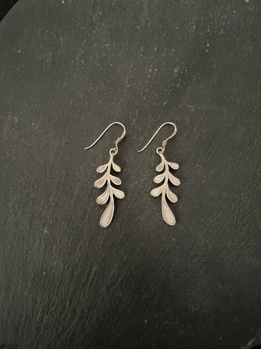 Mother Of Pearl and Silver Earrings