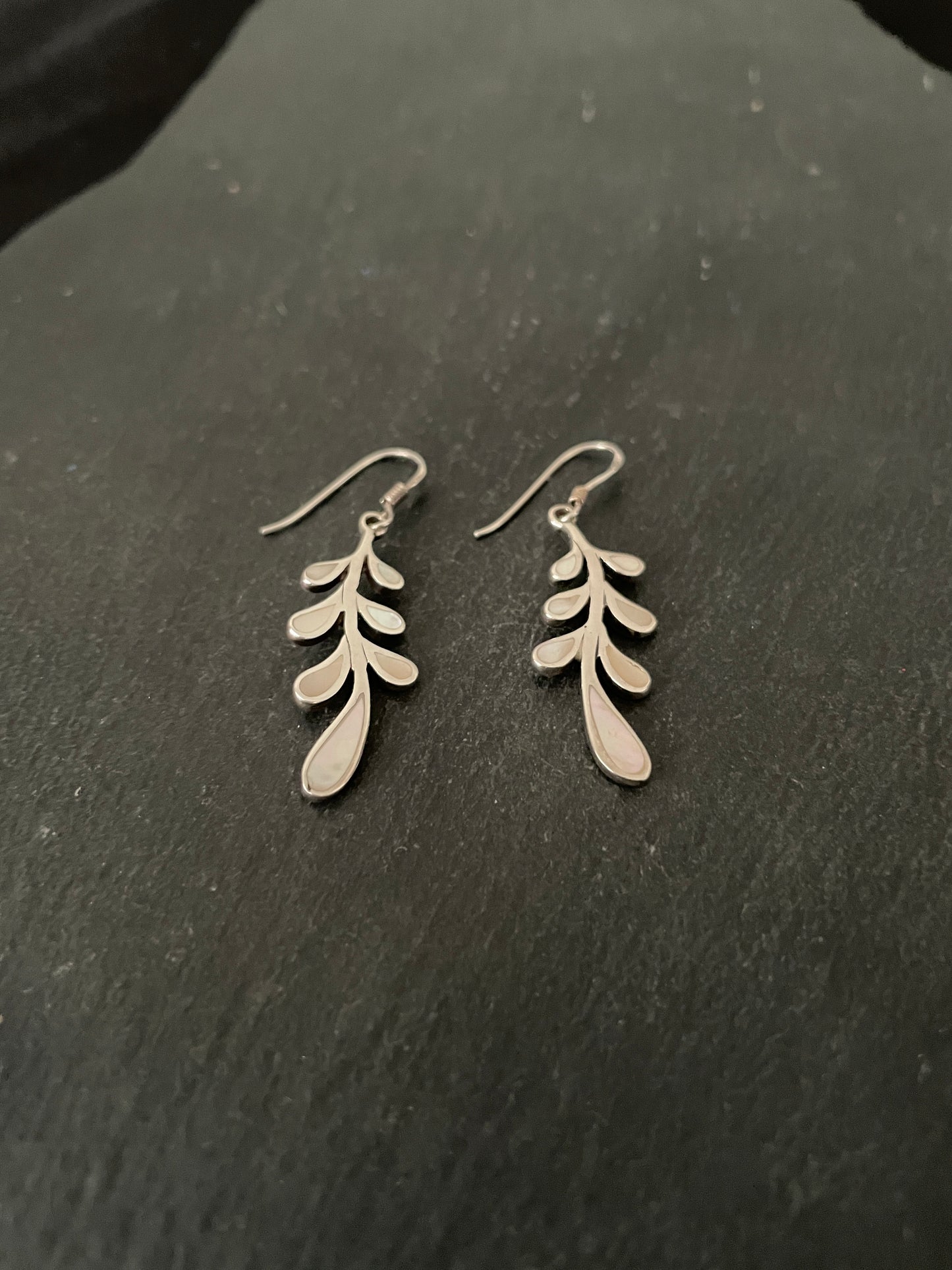 Mother Of Pearl and Silver Earrings