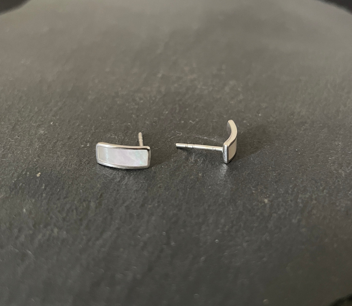 Mother of Pearl Rectangle Stud Earrings