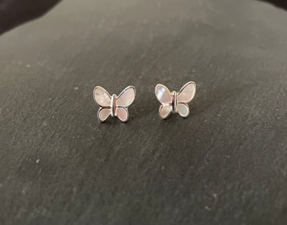 Mother of Pearl Butterfly Stud Earrings