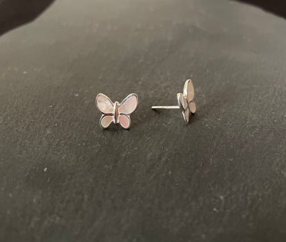 Mother of Pearl Butterfly Stud Earrings