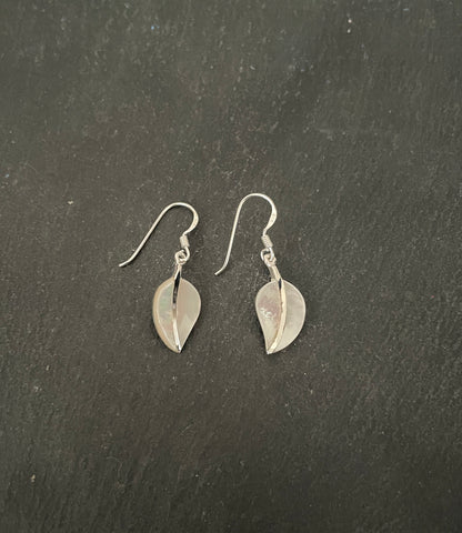 Mother Of Pearl and Silver Leaf Earrings