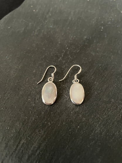 Oval Mother Of Pearl Earrings