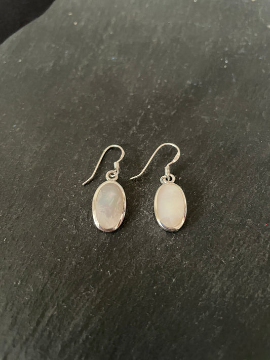 Oval Mother Of Pearl Earrings