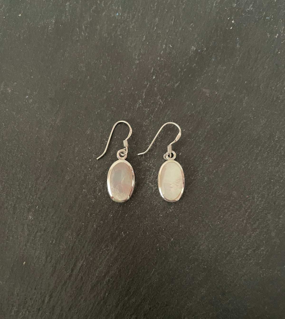 Oval Mother Of Pearl Earrings