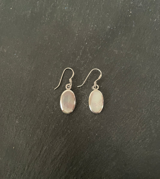Oval Mother Of Pearl Earrings