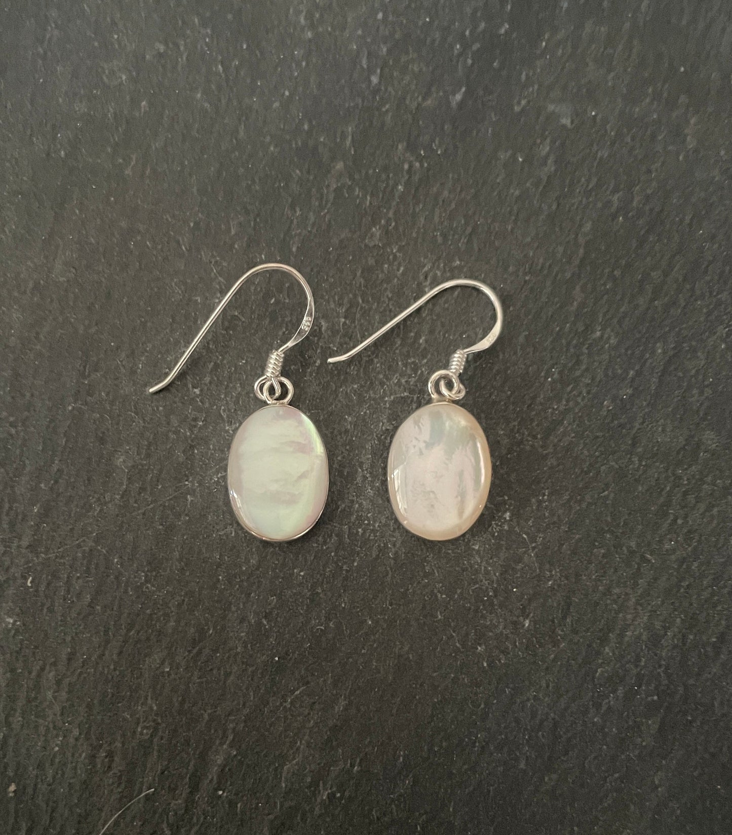 Oval Mother Of Pearl Earrings