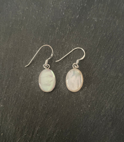Oval Mother Of Pearl Earrings