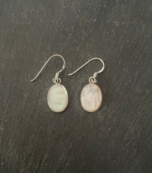 Oval Mother Of Pearl Earrings