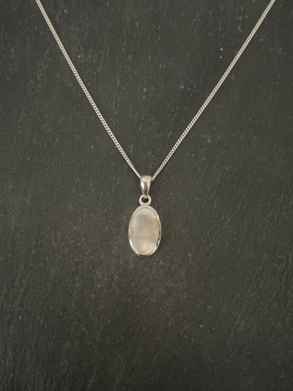 Oval Mother of Pearl and Silver Pendant