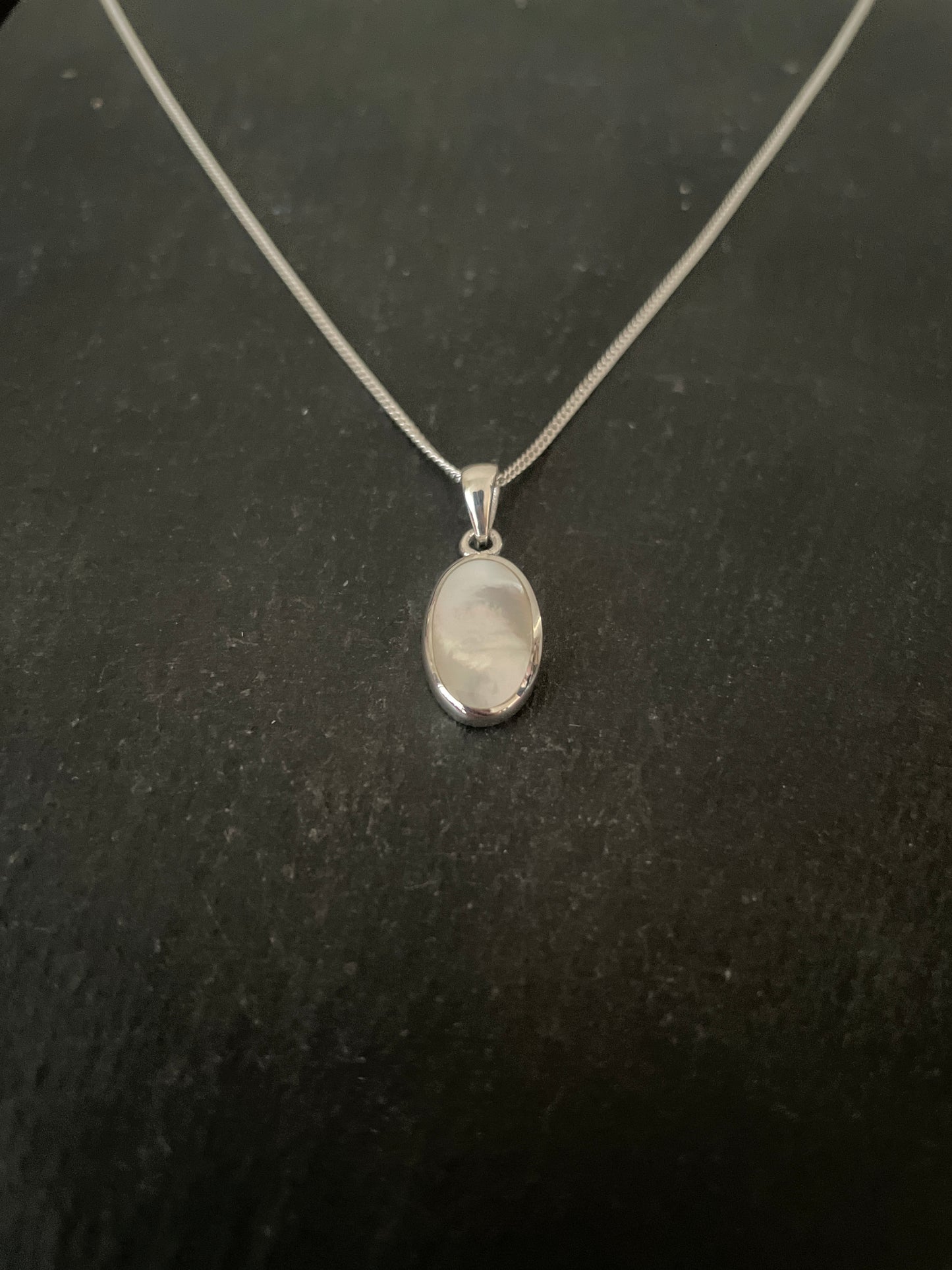 Oval Mother of Pearl and Silver Pendant