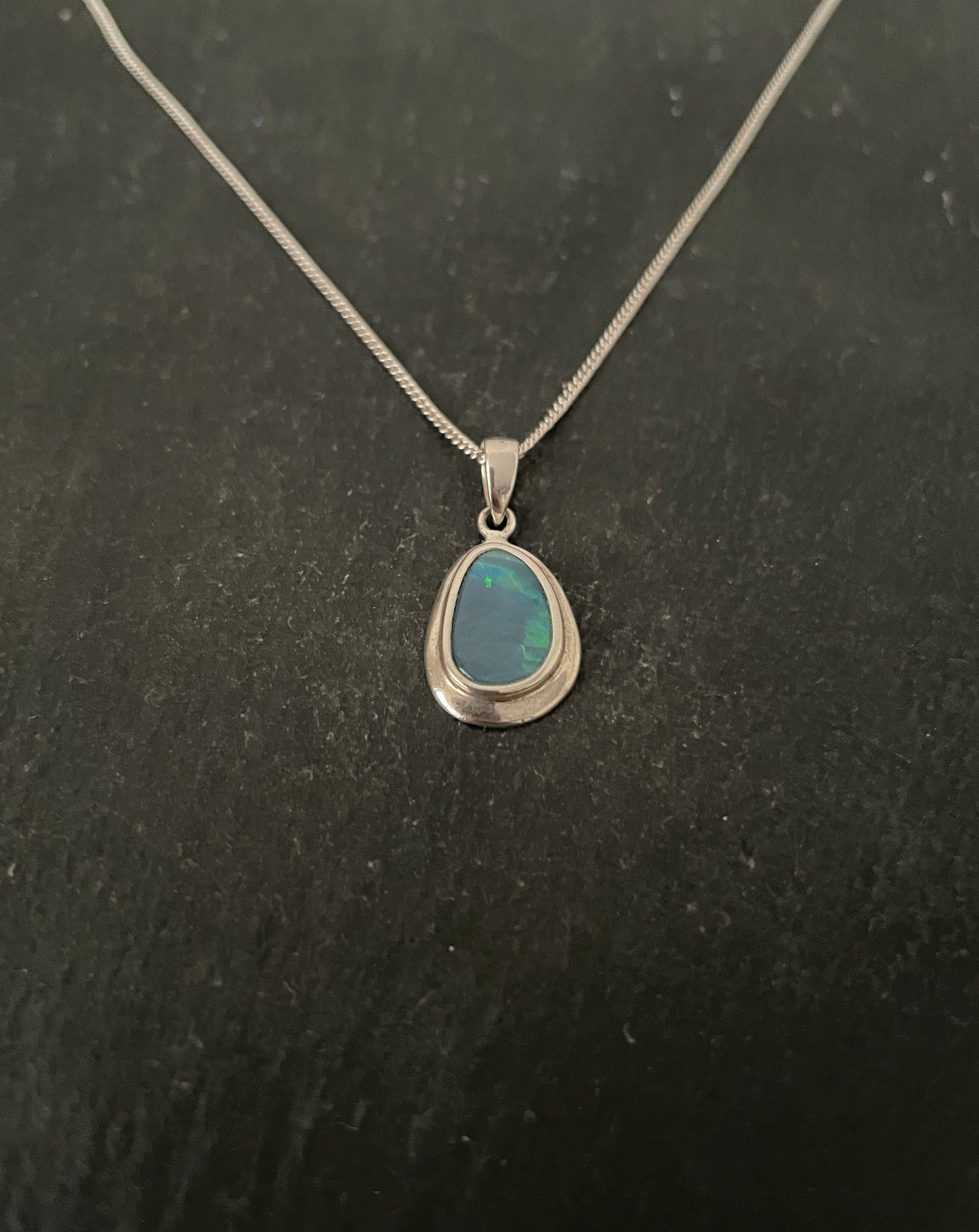 Fire Opal and Silver Pendant