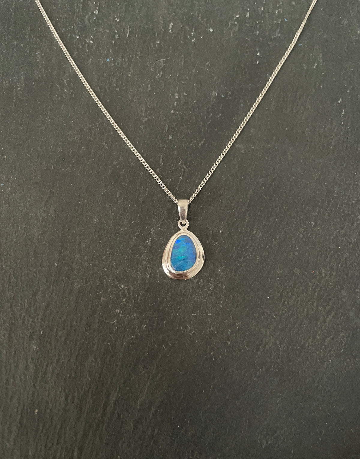 Fire Opal and Silver Pendant