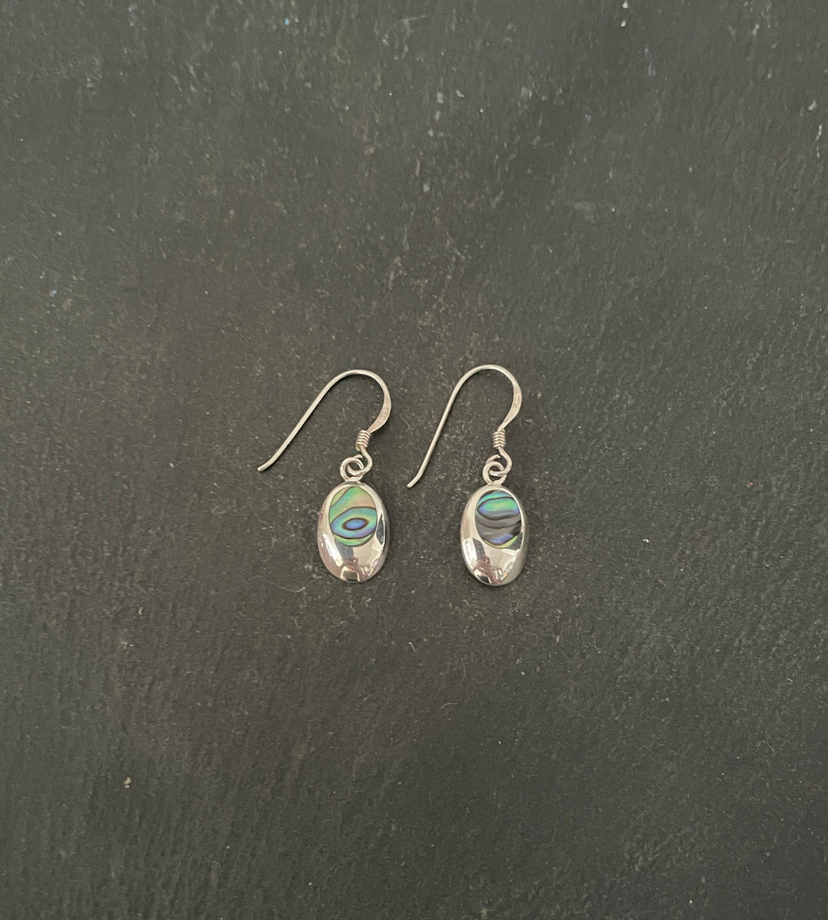 Paua Shell and Silver Earrings