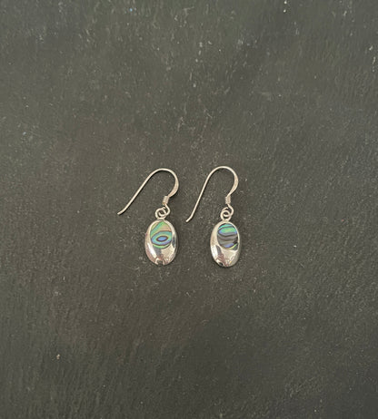 Paua Shell and Silver Earrings